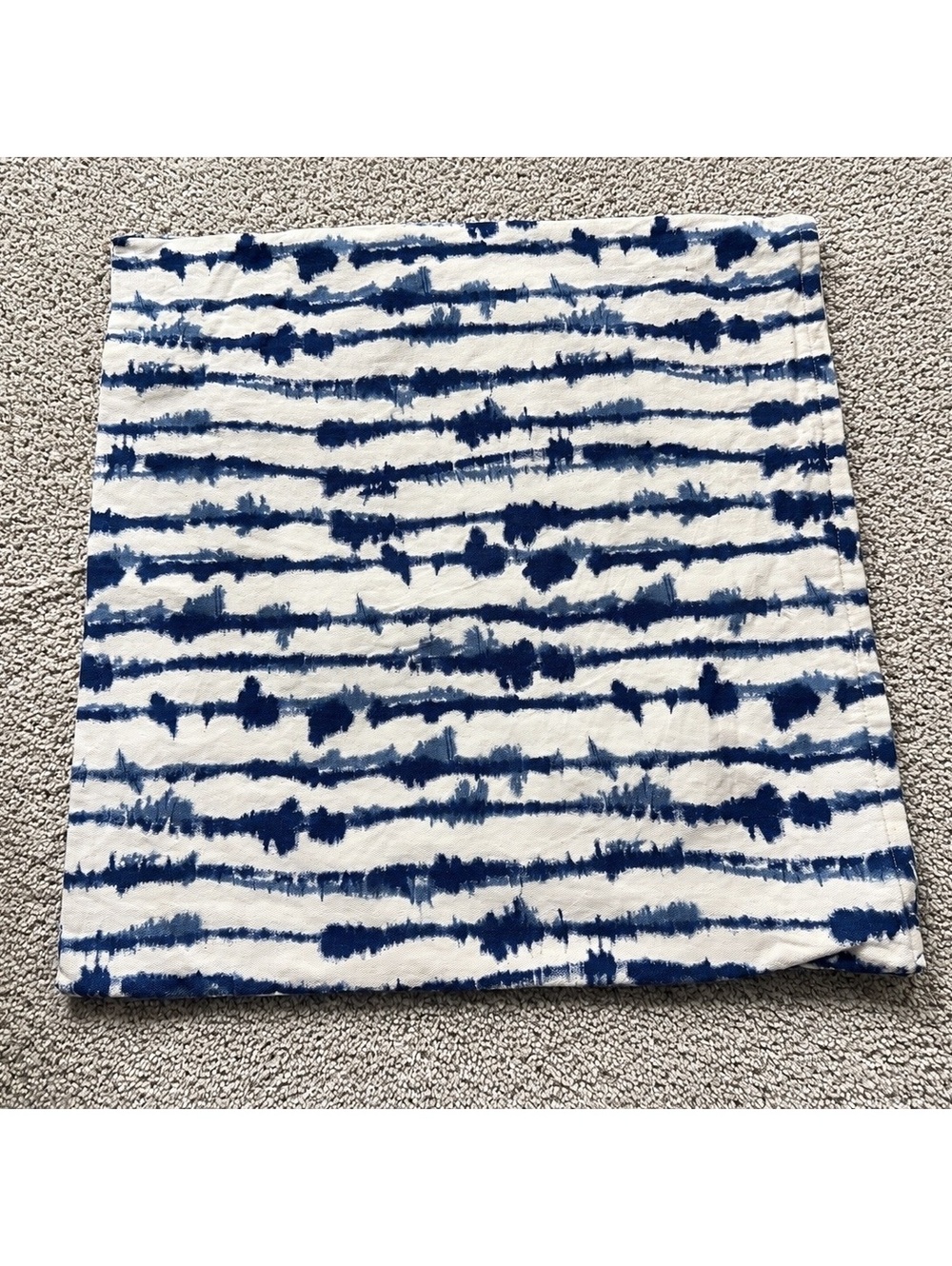IKEA STRIMSPORRE Decorative Cushion Cover 20x20 Inches Blue White